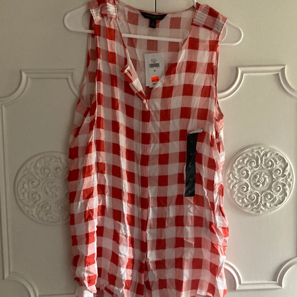 Banana Republic Red Gingham Buttondown blouse